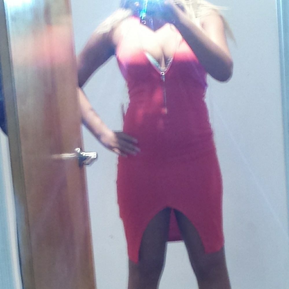 Coral red dress